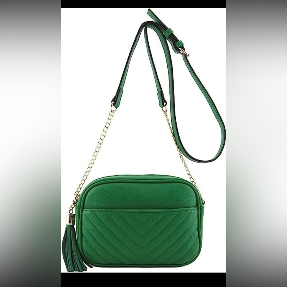 Green Quilted Crossbody Bag NWT